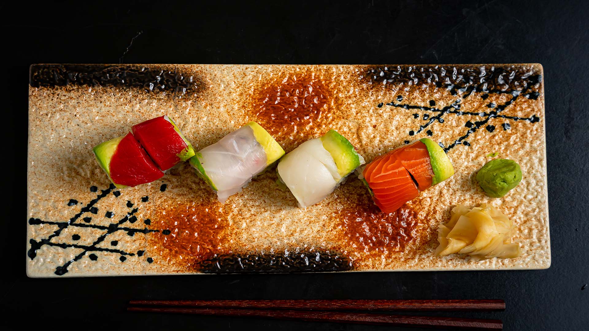 Rainbow Roll at Oishi Sushi & Izakaya, a Japanese Restaurant in Staten Island